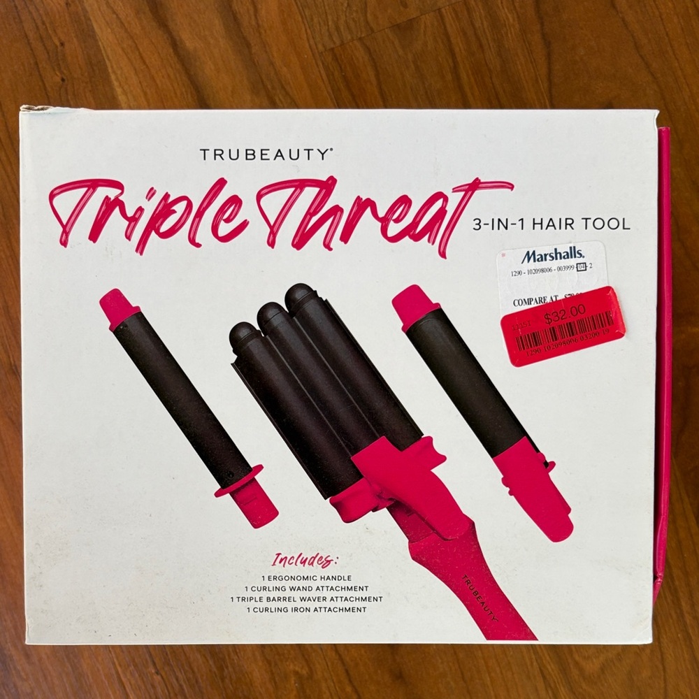 Triple Threat 3-in-1 Hair Tool - Black and Pink